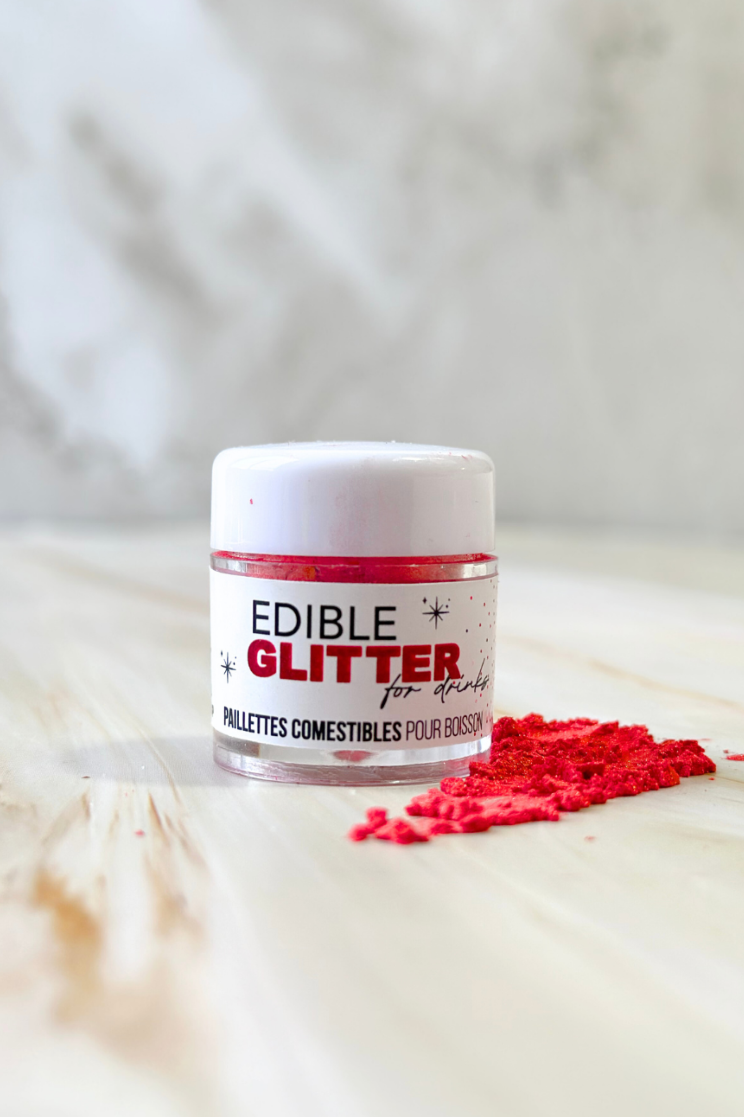 Red Edible Glitter  Cherry Luxe Edible Glitter for Drinks & Cakes